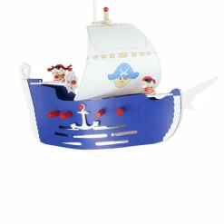 Lampes En Bois-Luminaires Elobra Suspension Elobra PIRATENSCHIFF Bleu, 1 lumière