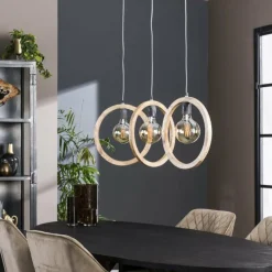 Lampes Industrielles-hofstein Suspension Elortondo Noir, 3 lumières