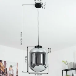 hofstein Suspension Elvange Noir, 1 lumière