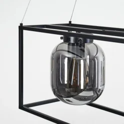 Suspension Verre Fumé-hofstein Suspension Elvange Noir, 3 lumières