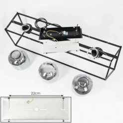 Suspension Verre Fumé-hofstein Suspension Elvange Noir, 3 lumières