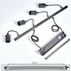 Lampes Industrielles-hofstein Suspension Ermatingen Brun foncé, Nickel mat, 4 lumières