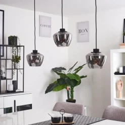 Suspension Verre Fumé-hofstein Suspension Erruretuhu Noir, 3 lumières