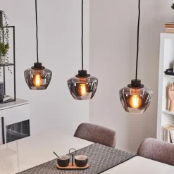 Suspension Verre Fumé-hofstein Suspension Erruretuhu Noir, 3 lumières