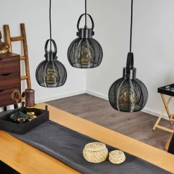 Lampes Vintages & Rétros-hofstein Suspension Espada Noir, 3 lumières
