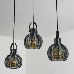 Lampes Vintages & Rétros-hofstein Suspension Espada Noir, 3 lumières