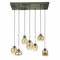 Zijlstra Suspension Espriella Argent Oxydé, 7 lumières