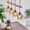 Lampes Vintages & Rétros-hofstein Suspension Ethelton Bois foncé, Noir, 4 lumières