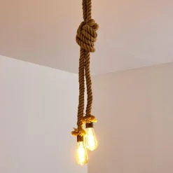 Style Boho-Chic-hofstein Suspension Etowah Brun, Noir, 2 lumières