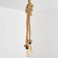 Style Boho-Chic-hofstein Suspension Etowah Brun, Noir, 2 lumières