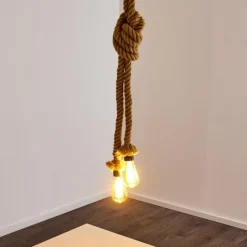 Style Boho-Chic-hofstein Suspension Etowah Brun, Noir, 2 lumières