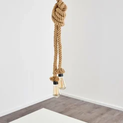 Style Boho-Chic-hofstein Suspension Etowah Brun, Noir, 2 lumières