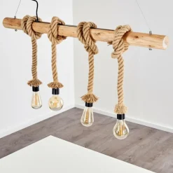Style Boho-Chic-hofstein Suspension Etowah Brun, Noir, 4 lumières