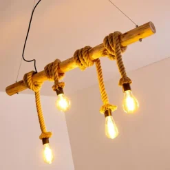 Style Boho-Chic-hofstein Suspension Etowah Brun, Noir, 4 lumières