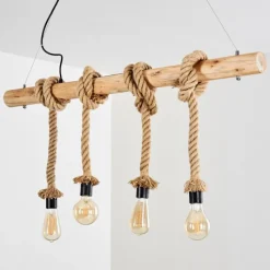 Style Boho-Chic-hofstein Suspension Etowah Brun, Noir, 4 lumières