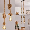 Style Boho-Chic-hofstein Suspension Etowah Brun, Noir, 2 lumières