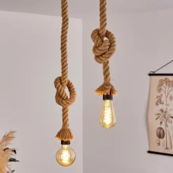 Style Boho-Chic-hofstein Suspension Etowah Brun, Noir, 2 lumières