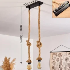 hofstein Suspension Etowah Noir, 2 lumières* Suspensions