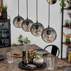 hofstein Suspension Evolene Noir, 4 lumières