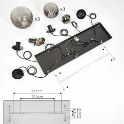 hofstein Suspension Evolene Noir, 6 lumières