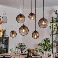 hofstein Suspension Evolene Noir, 6 lumières