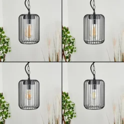 Lampes Vintages & Rétros-hofstein Suspension extérieur Bongle Noir, 1 lumière