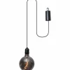Suspension Verre Fumé-Luminaires Eglo Suspension extérieur Eglo VIGNANELLO LED Noir, 1 lumière