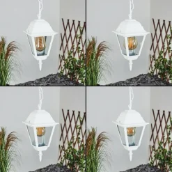 Luminaires Rustiques-hofstein Suspension extérieur Naofe Blanc, 1 lumière