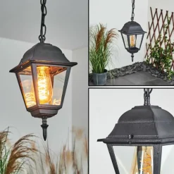 Luminaires Rustiques-hofstein Suspension extérieur Naofe Noir, 1 lumière