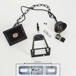 Luminaires Rustiques-hofstein Suspension extérieur Naofe Noir, 1 lumière