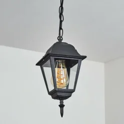 Luminaires Rustiques-hofstein Suspension extérieur Naofe Noir, 1 lumière