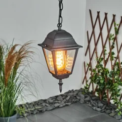 Luminaires Rustiques-hofstein Suspension extérieur Naofe Noir, 1 lumière