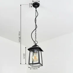 Lampes Vintages & Rétros-hofstein Suspension extérieur Trosa Noir, 1 lumière