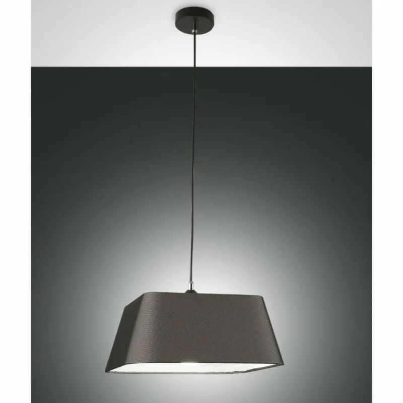 Lampes En Tissu-Luminaires Fabas Luce Suspension Fabas Luce Allegra Noir, 1 lumière