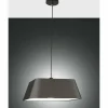 Lampes En Tissu-Luminaires Fabas Luce Suspension Fabas Luce Allegra Noir, 1 lumière