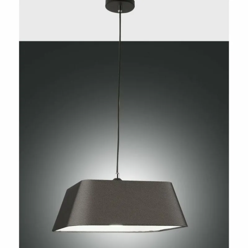Lampes En Tissu-Luminaires Fabas Luce Suspension Fabas Luce Allegra Noir, 1 lumière