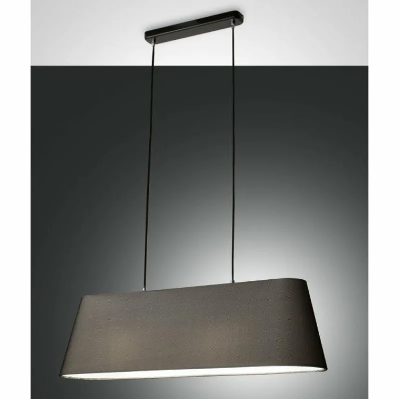 Lampes En Tissu-Luminaires Fabas Luce Suspension Fabas Luce Allegra Noir, 2 lumières