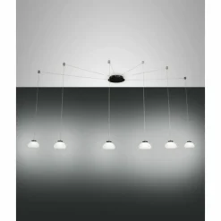 Luminaires Fabas Luce Suspension Fabas Luce Arabella LED Noir, 6 lumières