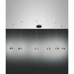 Luminaires Fabas Luce Suspension Fabas Luce Arabella LED Noir, 6 lumières