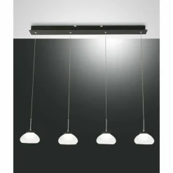 Luminaires Fabas Luce Suspension Fabas Luce Arabella LED Noir, 4 lumières