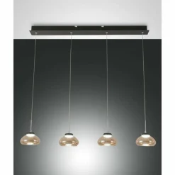 Luminaires Fabas Luce Suspension Fabas Luce Arabella LED Noir, 4 lumières