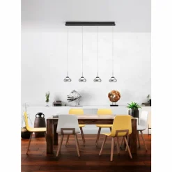 Luminaires Fabas Luce Suspension Fabas Luce Arabella LED Noir, 4 lumières