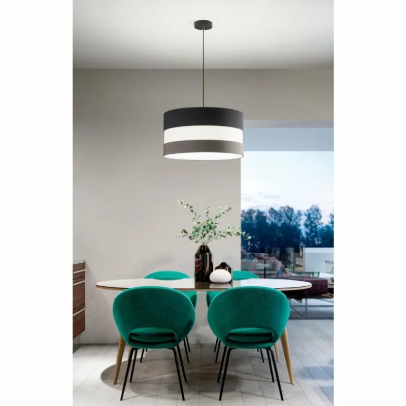 Luminaires Fabas Luce Suspension Fabas Luce Arona Noir, 3 lumières