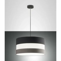 Luminaires Fabas Luce Suspension Fabas Luce Arona Noir, 3 lumières