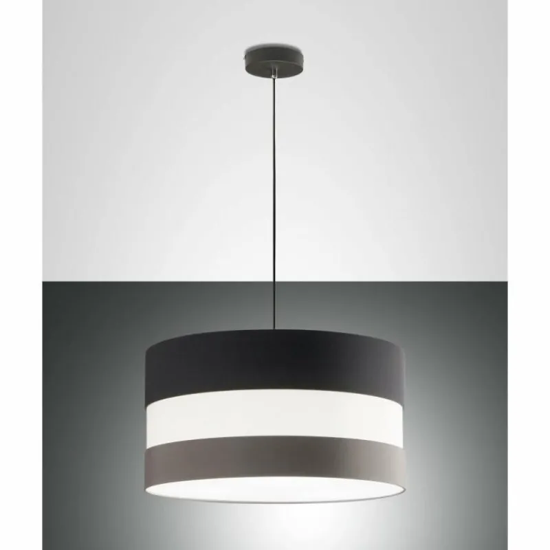 Luminaires Fabas Luce Suspension Fabas Luce Arona Noir, 3 lumières
