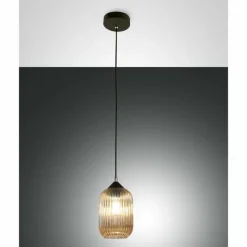 Luminaires Fabas Luce Suspension Fabas Luce Aston Noir, 1 lumière
