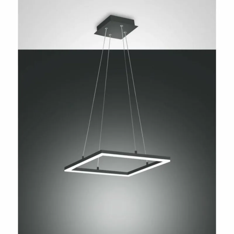 Luminaires Fabas Luce Suspension Fabas Luce Bard LED Anthracite, 1 lumière* Éclairage Led