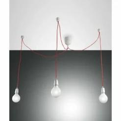 Luminaires Fabas Luce Suspension Fabas Luce Blog Rouge, Blanc, 3 lumières* Suspensions