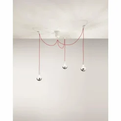 Luminaires Fabas Luce Suspension Fabas Luce Blog Rouge, Blanc, 3 lumières* Suspensions