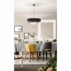 Lampes En Tissu-Luminaires Fabas Luce Suspension Fabas Luce Brava Noir, 1 lumière